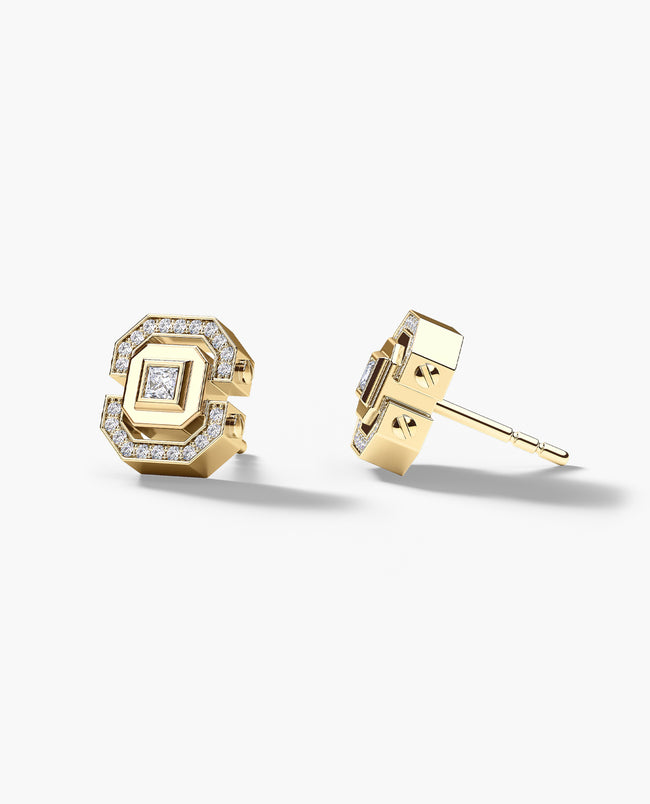 LA PAZ Gold Single Stud Earring with 0.17ct Diamonds